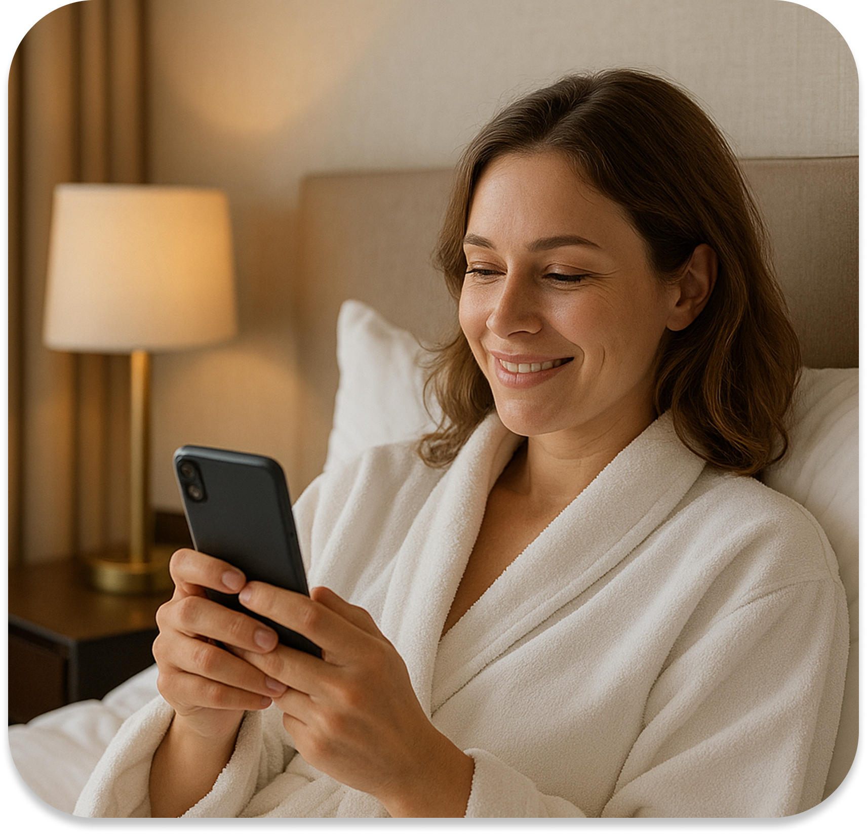 Happy guest experiencing excellent service